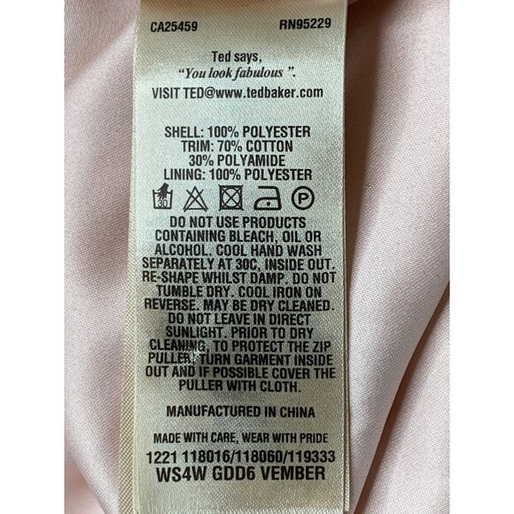 Ted Baker Fit & Flare Blush Dress Neon Floral Sleeveless Chiffon S RX10449 - Picture 9 of 9